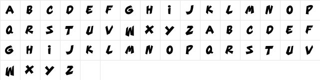 MARS MELLOW Regular  glyph index