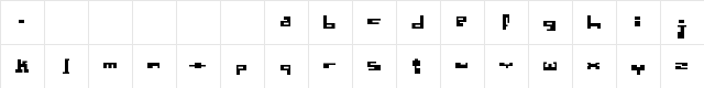 N.E. Stylish Newbix Regular  glyph index