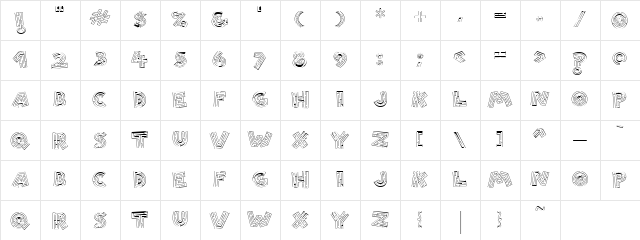 LD Maze Regular  glyph index