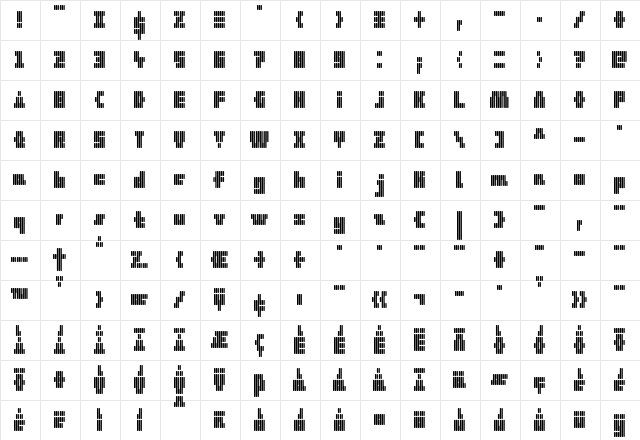 DS Okinami255R Regular  glyph index