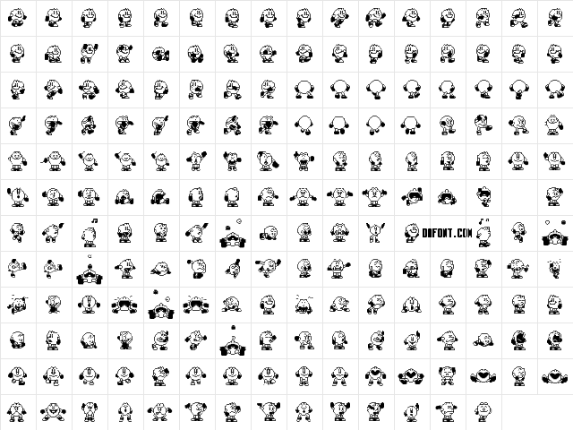 Pac-Man 2 The New Adventures Regular  glyph index