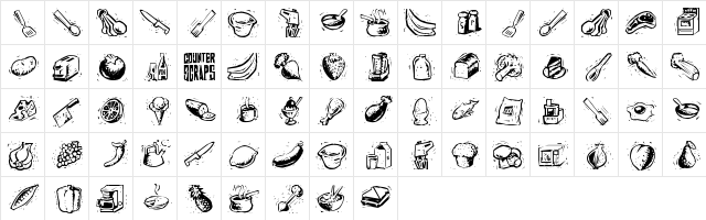 Counterscraps Regular  glyph index