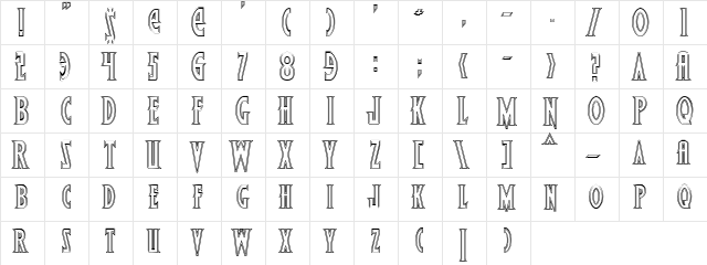 Wolf's Bane Bold Outline Bold Outline  glyph index