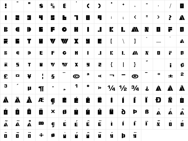 RialtoSCapsSSK Regular  glyph index