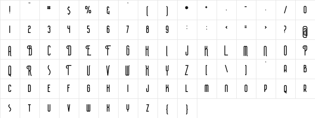 Plasma Regular Regular  glyph index