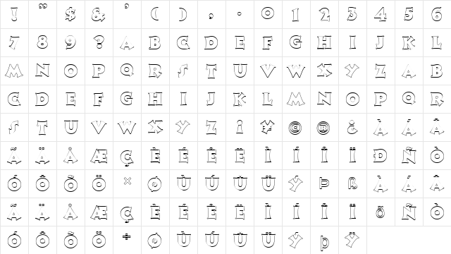 FZ JAZZY 13 HOLLOW Normal  glyph index