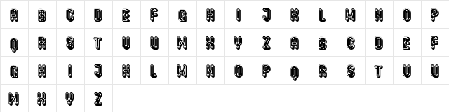 Shakers Regular  glyph index