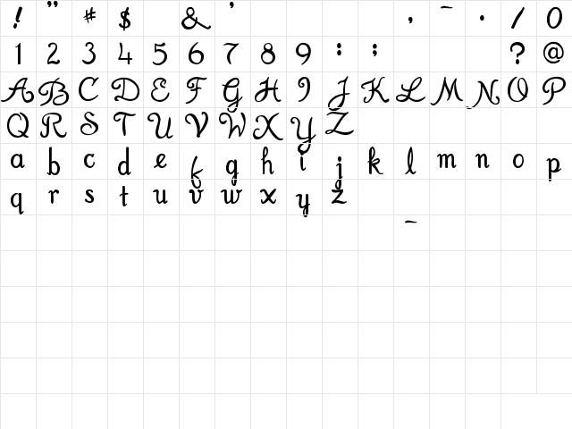 Missed Your Exit Regular  glyph index