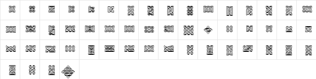 VTCeltia KnotsWhite Regular  glyph index