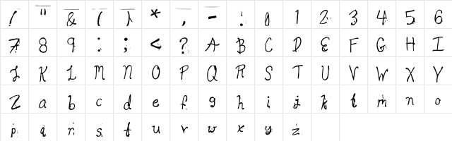 Could Be Bloody Regular  glyph index