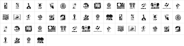World Cup logos Regular  glyph index