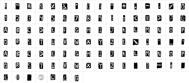 Lexographer Regular  glyph index