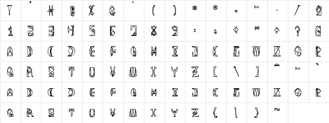 Space Gimboid Regular  glyph index