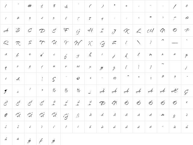 QwitcherBychen Light  glyph index