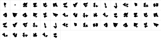 Homeboy Regular  glyph index