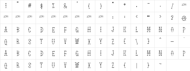 El Piratos demo Regular  glyph index
