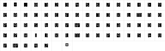 Digitalis Bold  glyph index