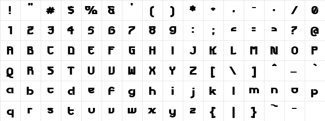 Futurex Phat Regular  glyph index