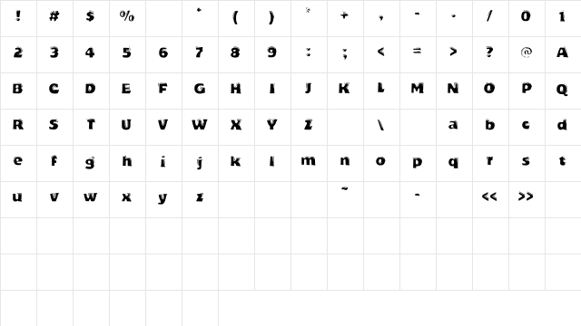 DeLeo Medium  glyph index