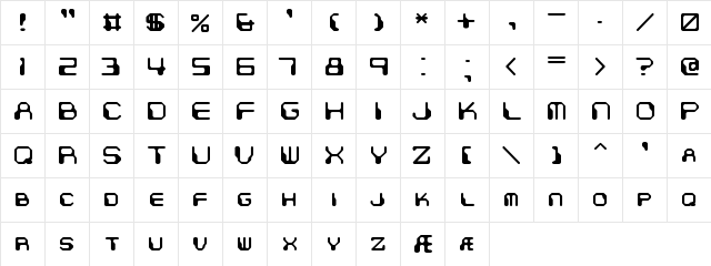 Chintzy CPU BRK Regular  glyph index