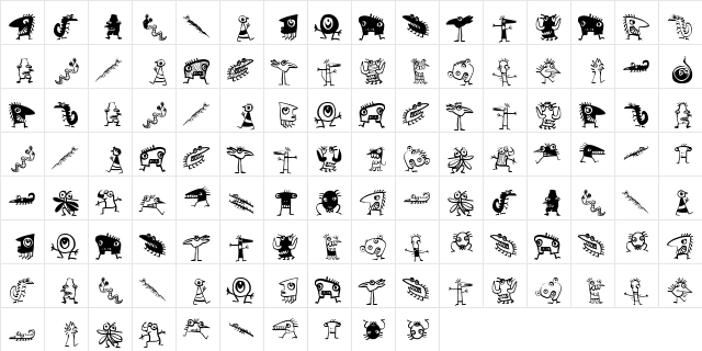 Wacominals Regular  glyph index