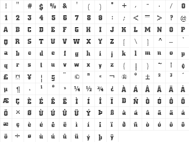 FZ BASIC 53 STRIPED Normal  glyph index