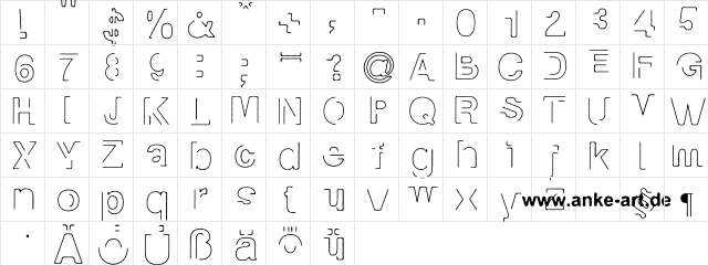 manko Regular  glyph index
