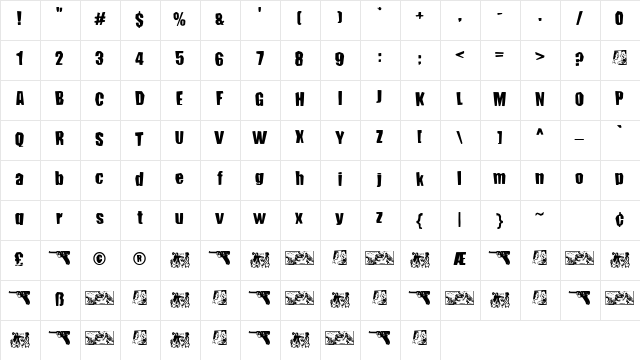Conundrum Regular  glyph index