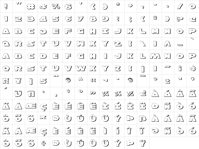 Han Solo Expanded Shadow Expanded Shadow  glyph index