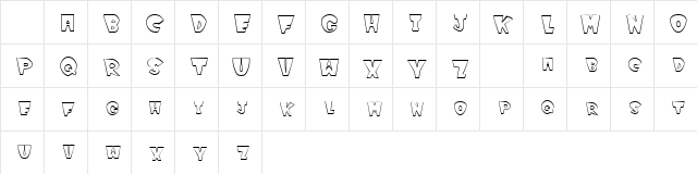 WinksOutline Regular  glyph index