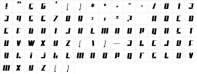 Mister Firley Regular  glyph index
