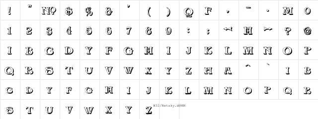 LHF Big Top Shadow Regular  glyph index