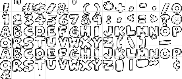 Patchwork Stitchlings Regular  glyph index