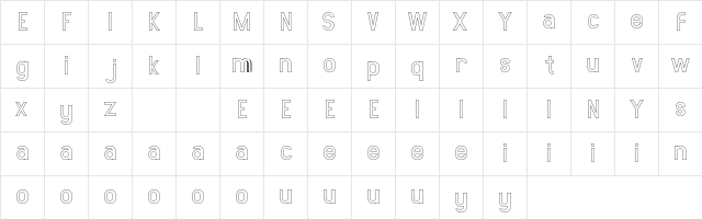 AMORICA SANS DEMO Stroke Regular  glyph index