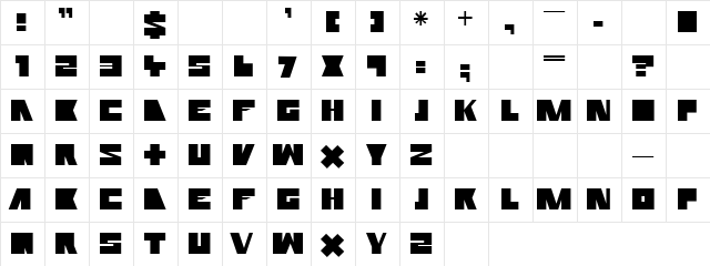 Rammstein Remix Regular  glyph index