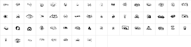 CreatureBuilderEyes Regular  glyph index