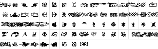Kozma Regular  glyph index