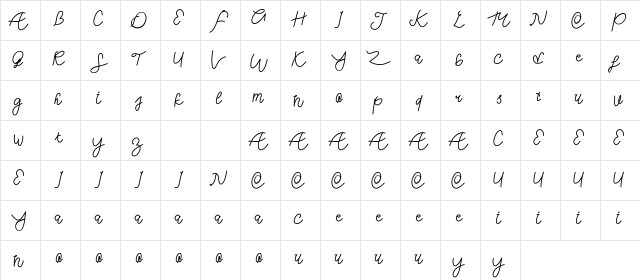 Chill Friend Demo Regular  glyph index