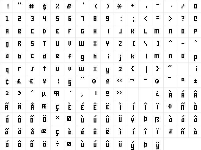 monooge 05_56 Regular  glyph index