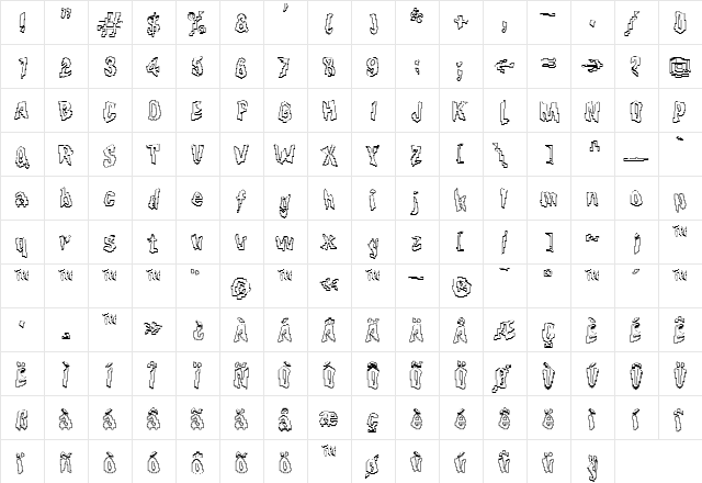 F2FPixmix LT Std Regular  glyph index