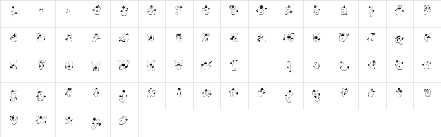 Expresso Regular  glyph index