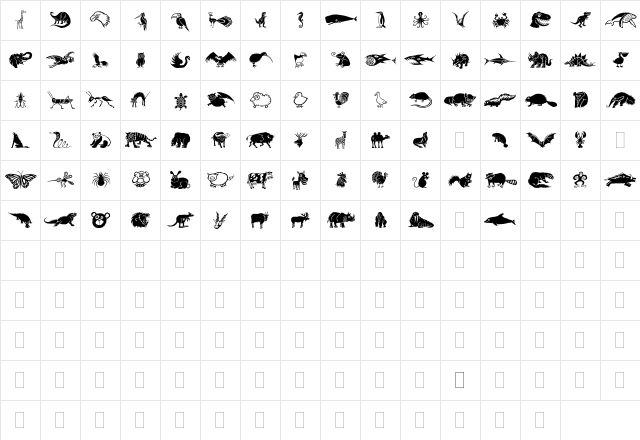 DF Wildlife Plain  glyph index