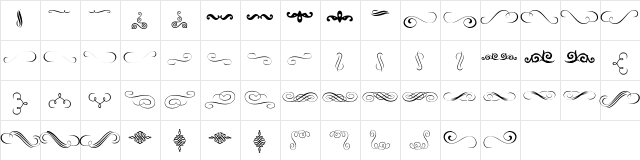 Nymphette Regular  glyph index