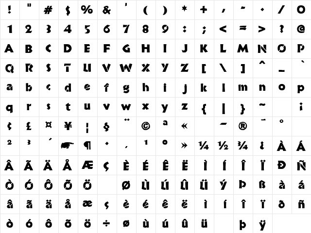 BrideOfTheMonster Trial  glyph index