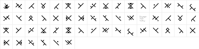 Voth ST Voyager Normal  glyph index