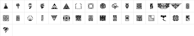 OldFloralIllustration Regular  glyph index