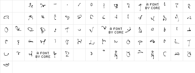 Drunk Punk Regular  glyph index