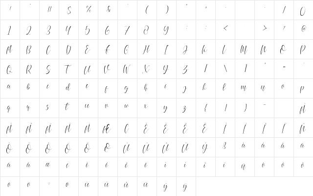 Beauty Amsterdam Regular  glyph index