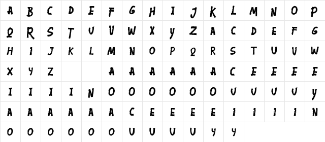 Ogowey Demo Regular  glyph index