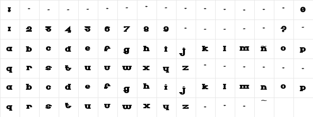 Senor Pooglins Regular  glyph index